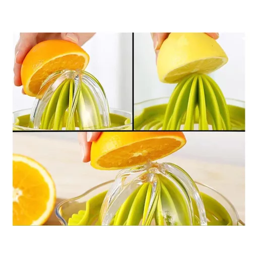 Kézi citrusfacsaró, 400 ml-es tartállyal, műanyag reszelővel, friss narancs- és citromlé készítéséhez.