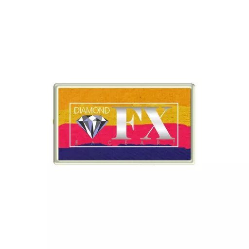 Diamond FX Hot Beach csíkos arcfesték 28g, professzionális "one stroke" festék, piros narancs sárga színek, tűz és nyári festés, bőrbarát, vízbázisú