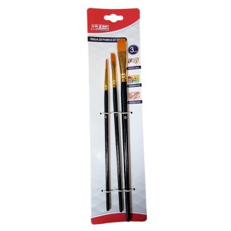 Arcfestés ecset szett 3 db-os - 2 lapos 1 kerek fekete