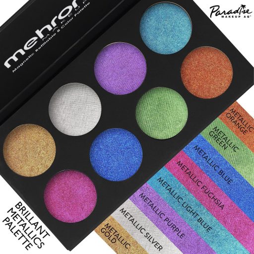 Mehron Paradise AQ Metallic 8 színű arcfesték készlet - Fémes Gyöngyház színek 