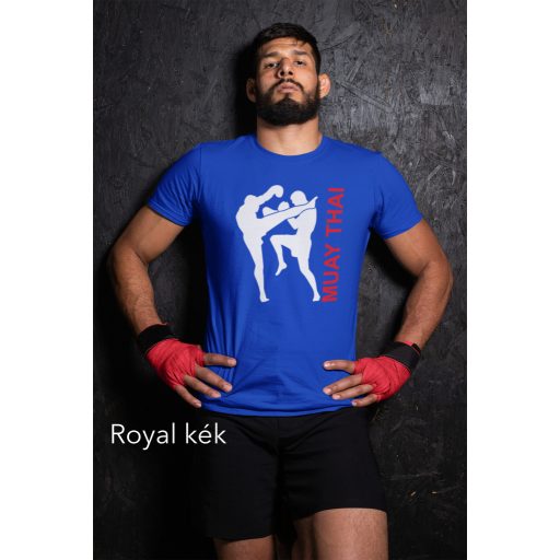 Kereknyakú póló muay thai, thai box mintával.