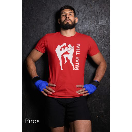 Kereknyakú póló muay thai, thai box mintával.