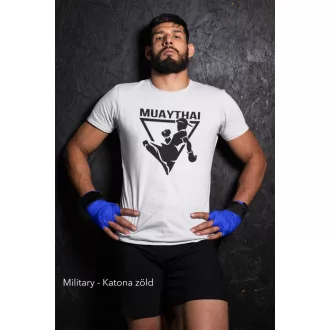 Muay Thai 2 feliratos jól szellőző pamut póló edzésre és utcára