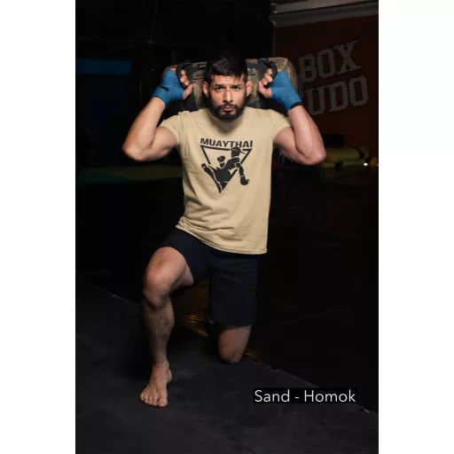 Muay Thai 2 feliratos jól szellőző pamut póló edzésre és utcára
