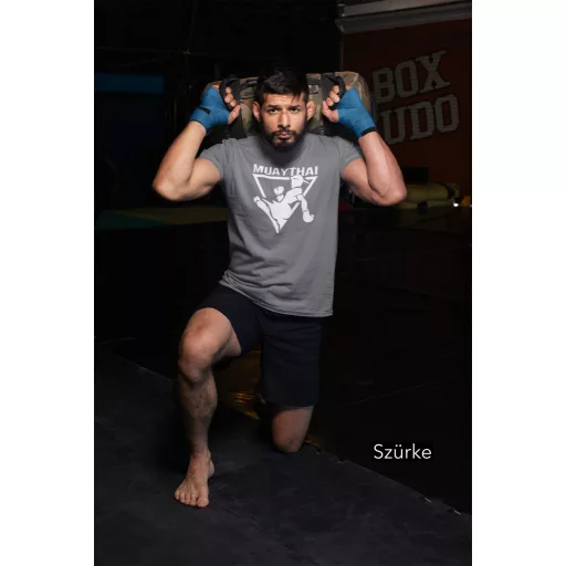 Muay Thai 2 feliratos jól szellőző pamut póló edzésre és utcára