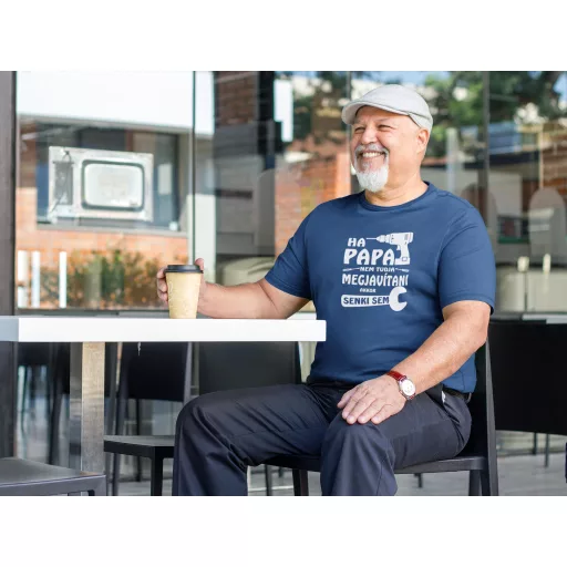 Vicces póló apáknak, Ha Papa Nem Tudja Megjavítani felirat, ezermester ajándék, barkácsoló póló, Apák napi ajándék